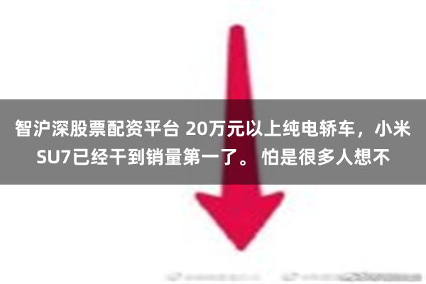 智沪深股票配资平台 20万元以上纯电轿车，小米SU7已经干到销量第一了。 怕是很多人想不