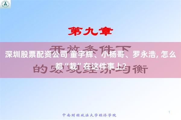 深圳股票配资公司 董宇辉、小杨哥、罗永浩, 怎么都“栽”在这件事上?