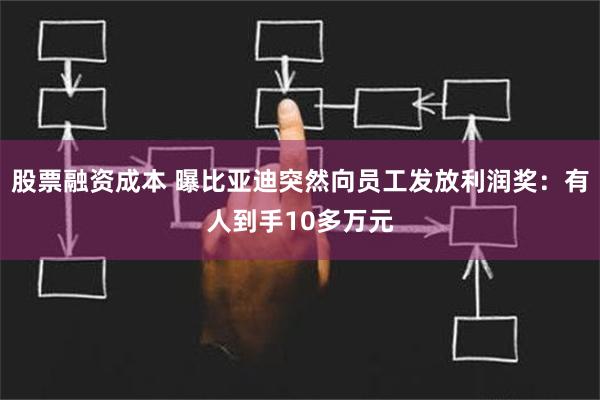 股票融资成本 曝比亚迪突然向员工发放利润奖：有人到手10多万元