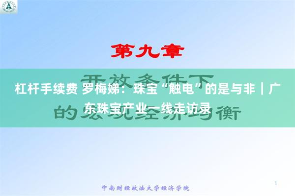 杠杆手续费 罗梅娣：珠宝“触电”的是与非｜广东珠宝产业一线走访录