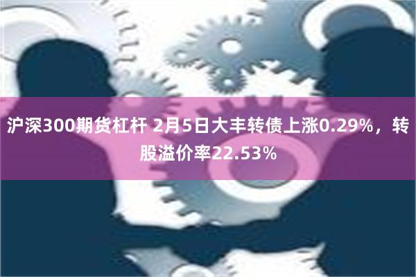 沪深300期货杠杆 2月5日大丰转债上涨0.29%，转股溢价率22.53%